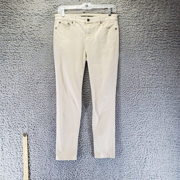 Lauren Ralph Lauren Jeans Womens Size 4 Tan Premier Skinny Ankle Stretch Denim - Picture 1 of 14
